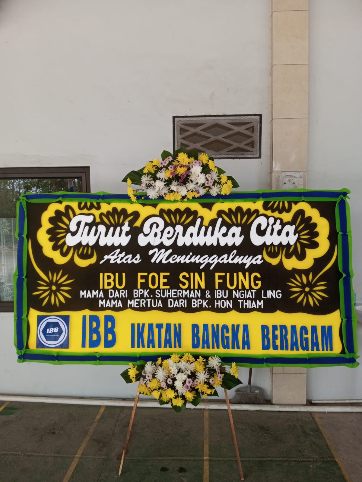 IBB TURUT BERDUKA CITA ATAS WAFATNYA IBU FOE SIN FUNG